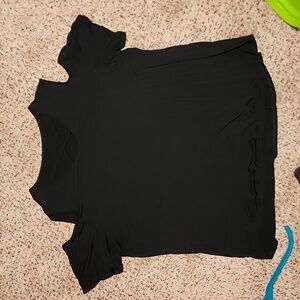 Women's Criss Cross Cold Shoulder V Neck